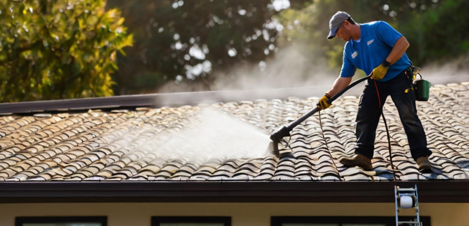 Högtycksttvätt av taket ingen bra idee