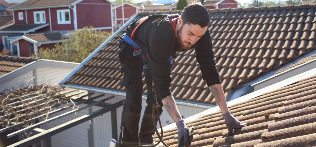 Takvårds expert på taket